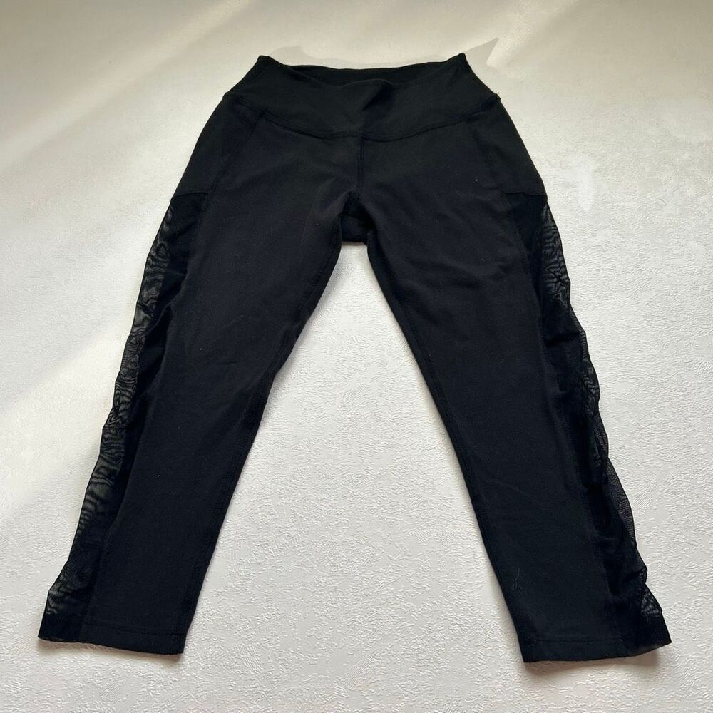 Beyond Yoga Black Mesh Panel High Rise Leggings Size Small | Athleisure Activewe